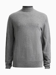 AllSaints Grey Kilburn Mock Neck Jumper - Image 6 of 6