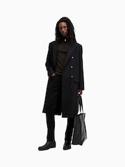 AllSaints Brown Kilburn Quarter Zip Funnel Jumper - Image 5 of 7