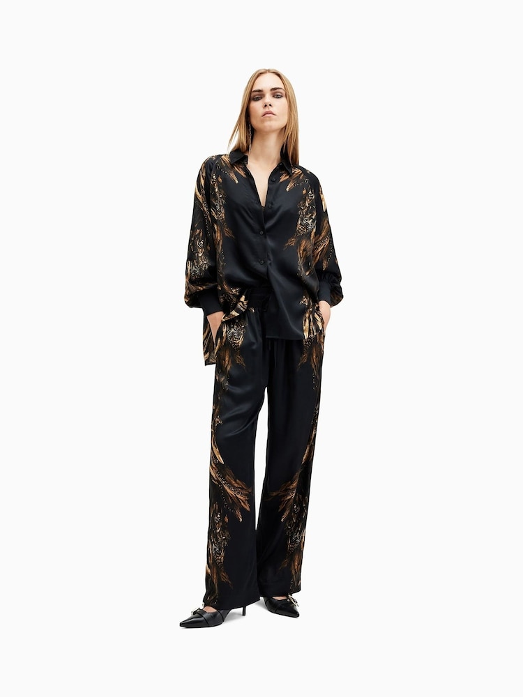 AllSaints Black Tyler Trousers - Image 1 of 5