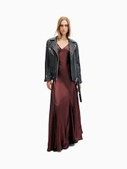 AllSaints Red Lili Maxi Dress - Image 5 of 7