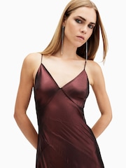 AllSaints Red Lili Maxi Dress - Image 6 of 7