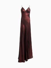 AllSaints Red Lili Maxi Dress - Image 7 of 7