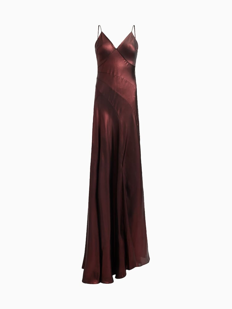 AllSaints Red Lili Maxi Dress - Image 7 of 7