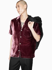 AllSaints Red Runa Short Sleeves Shirt - Image 1 of 9