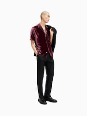 AllSaints Red Runa Short Sleeves Shirt - Image 6 of 9