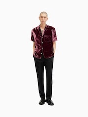 AllSaints Red Runa Short Sleeves Shirt - Image 7 of 9