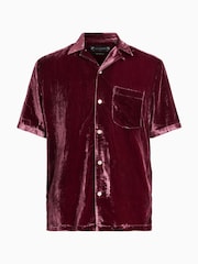 AllSaints Red Runa Short Sleeves Shirt - Image 9 of 9