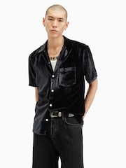 AllSaints Black Runa Short Sleevee Shirt - Image 1 of 7