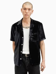 AllSaints Black Runa Short Sleevee Shirt - Image 4 of 7
