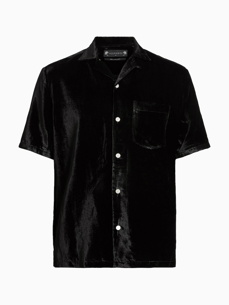 AllSaints Black Runa Short Sleevee Shirt - Image 7 of 7