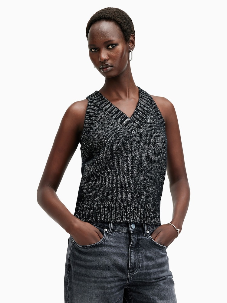 AllSaints Black Sabrina Tank - Image 2 of 7 AllSaints Black Sabrina Tank - Image 2 of 7