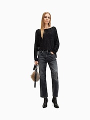 AllSaints Black Rita Shimmer T-Shirt - Image 3 of 8