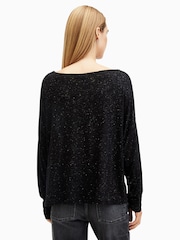 AllSaints Black Rita Shimmer T-Shirt - Image 6 of 8