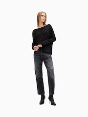 AllSaints Black Rita Shimmer T-Shirt - Image 7 of 8