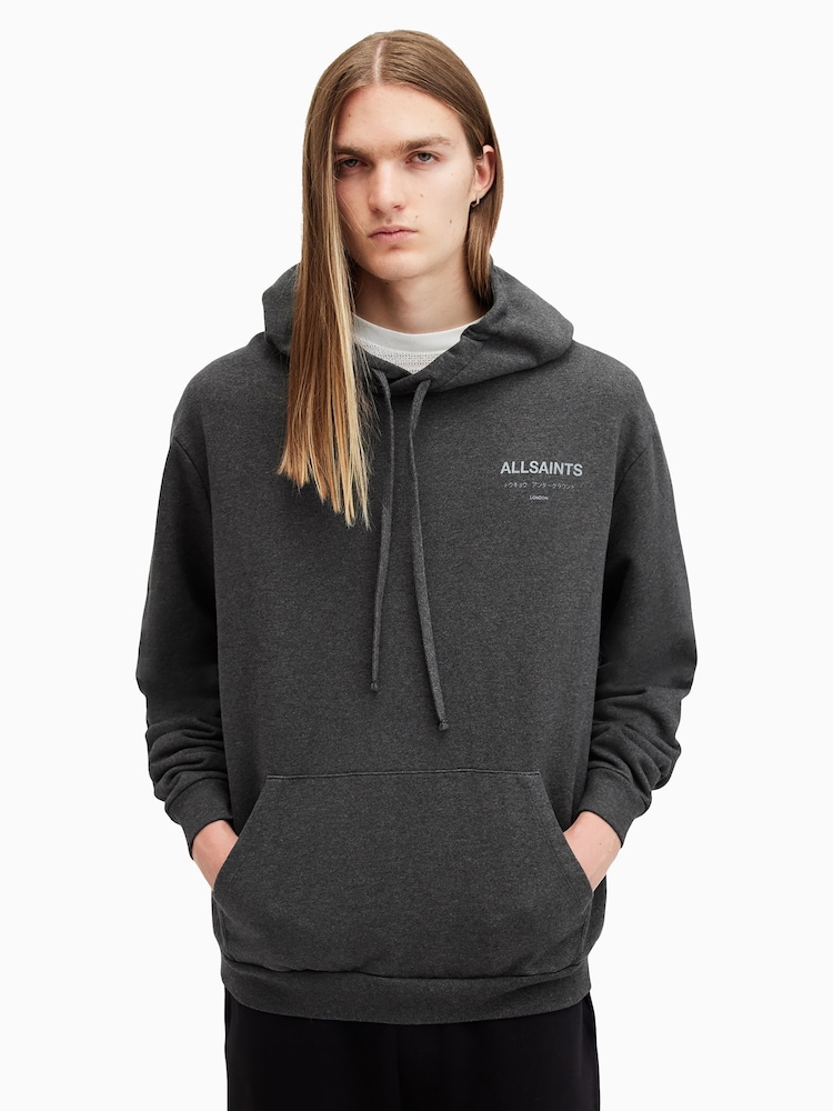AllSaints Grey Underground Oth Hoodies - Image 1 of 7