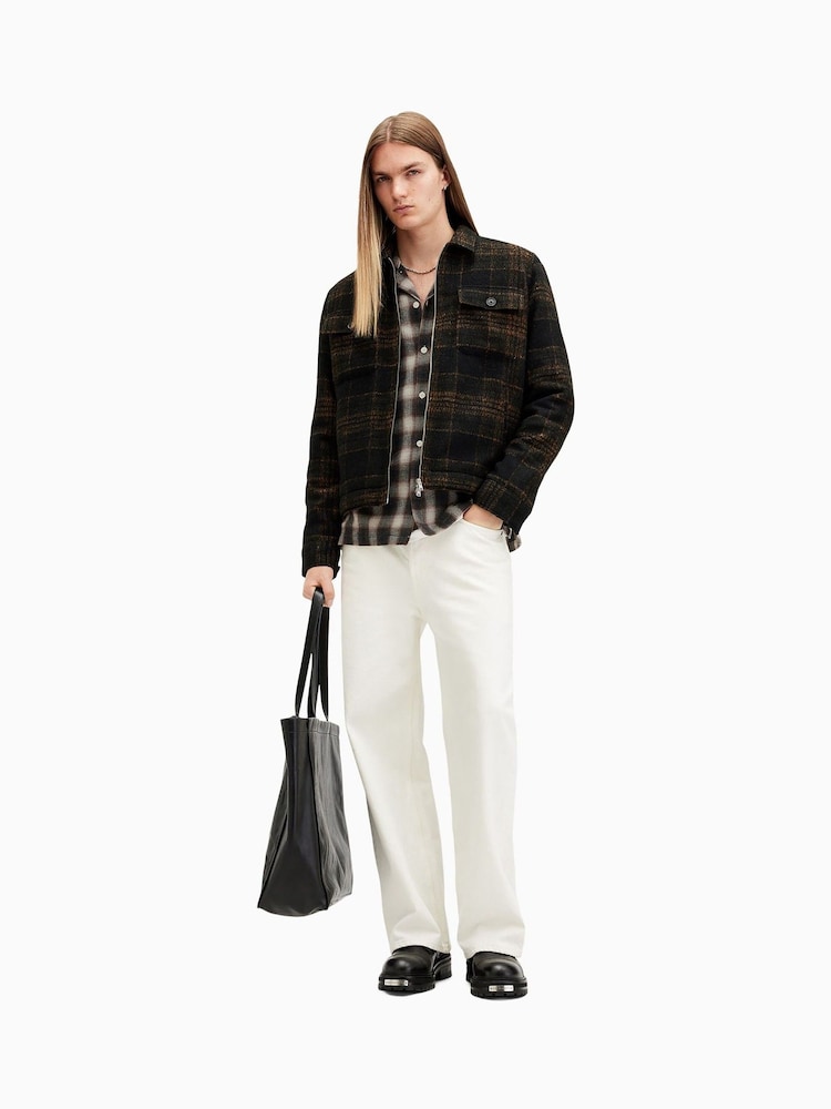 AllSaints Grey/Black Underground Long Sleeve Shirt - Image 7 of 8