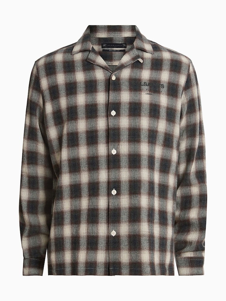 AllSaints Grey/Black Underground Long Sleeve Shirt - Image 8 of 8