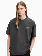 AllSaints Grey 100% Cotton Underground Short Sleeves Crew T-Shirt - Image 1 of 7