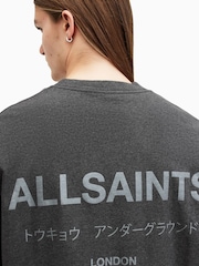 AllSaints Grey 100% Cotton Underground Short Sleeves Crew T-Shirt - Image 3 of 7