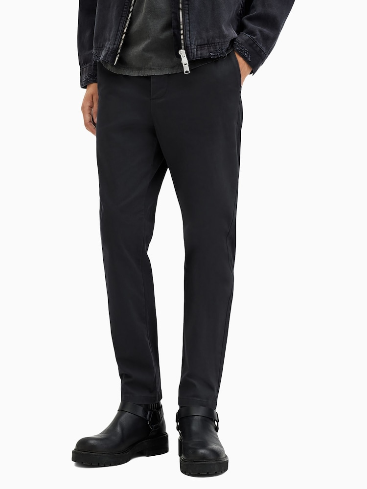AllSaints Black Walde Chino Trousers - Image 1 of 7