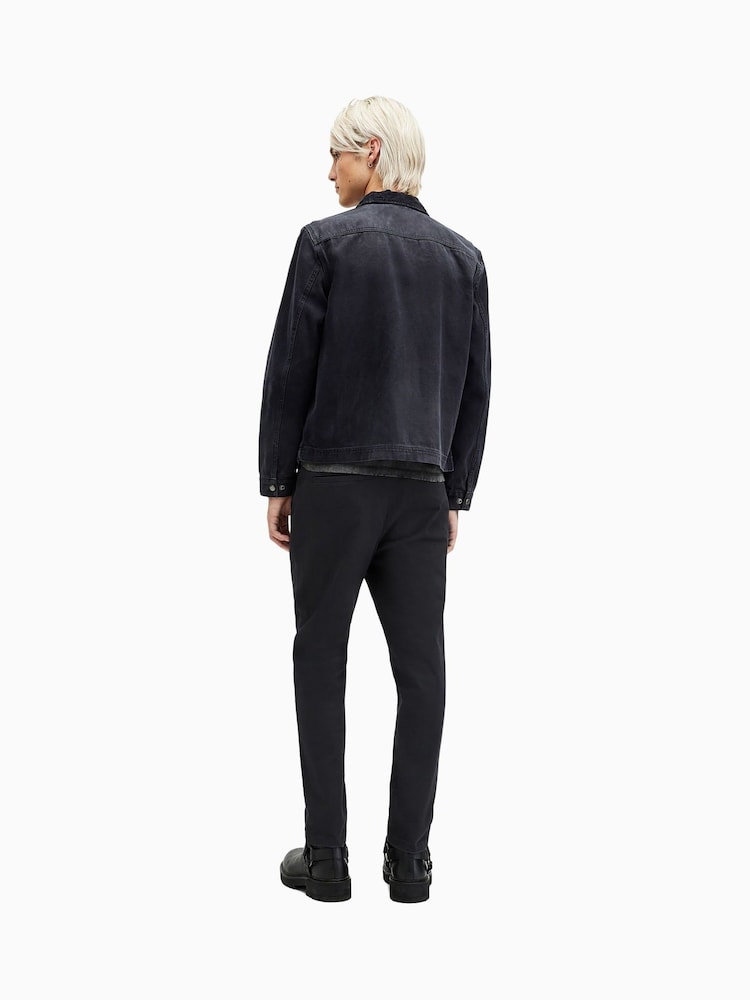 AllSaints Black Walde Chino Trousers - Image 6 of 7