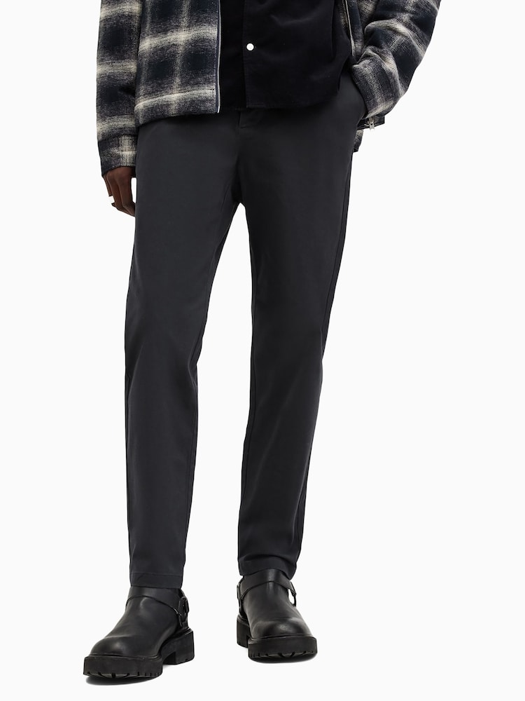 AllSaints Black Walde Chino Trousers - Image 1 of 8
