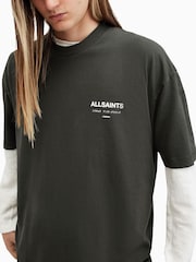 AllSaints Green Underground Short Sleeve Crew 100% Cotton T-Shirt - Image 2 of 7