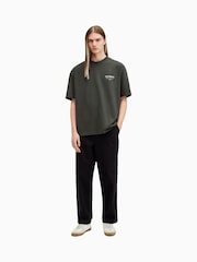 AllSaints Green Underground Short Sleeve Crew 100% Cotton T-Shirt - Image 4 of 7