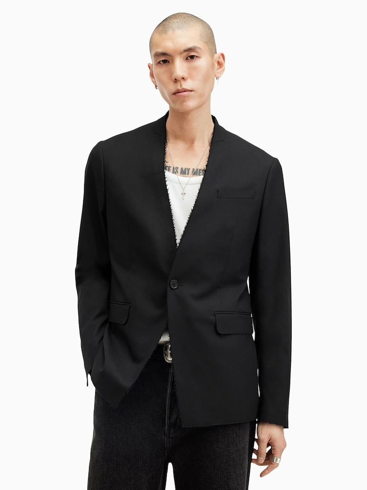 AllSaints Black Wren Blazer - Image 1 of 7