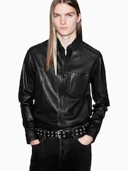 AllSaints Black Compass Shirt - Image 1 of 9