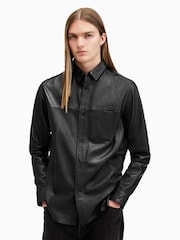 AllSaints Black Compass Shirt - Image 7 of 9