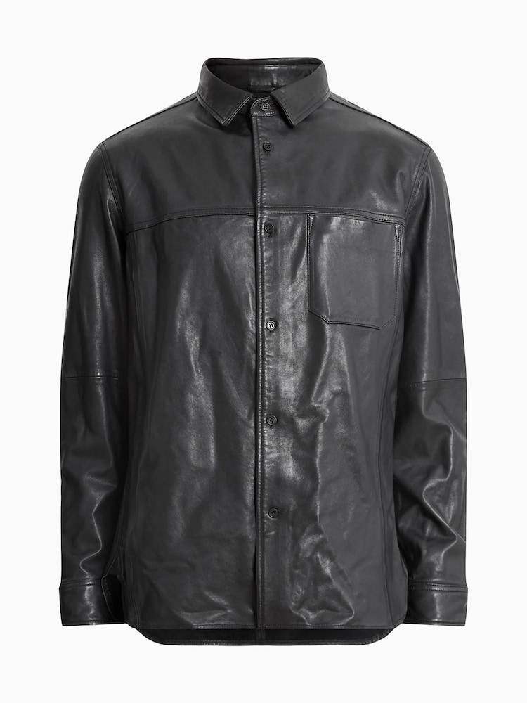 AllSaints Black Compass Shirt - Image 9 of 9