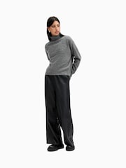 AllSaints Grey Rebel Roll Neck Jumper - Image 3 of 7