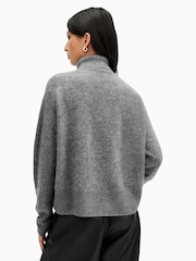 AllSaints Grey Rebel Roll Neck Jumper - Image 6 of 7