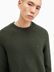 AllSaints Green Statten Crew Neck Jumper - Image 2 of 6