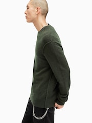 AllSaints Green Statten Crew Neck Jumper - Image 4 of 6