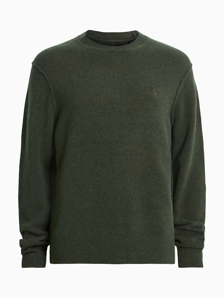 AllSaints Green Statten Crew Neck Jumper - Image 6 of 6