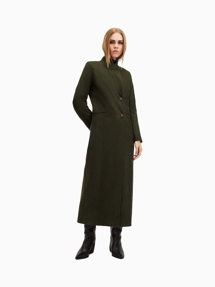 AllSaints Green Sonnie Coat - Image 5 of 7