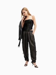 AllSaints Black Kaye Trousers - Image 4 of 6