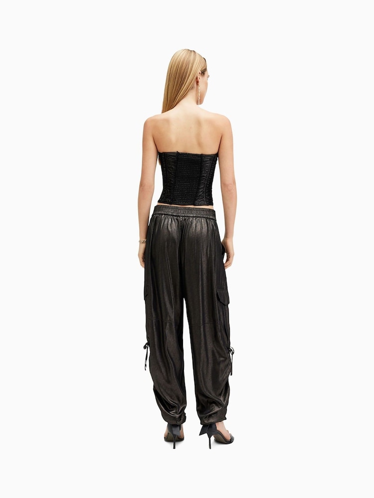 AllSaints Black Kaye Trousers - Image 5 of 6