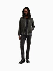 AllSaints Green Kemble Suede Bomber Jacket - Image 3 of 6