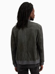 AllSaints Green Kemble Suede Bomber Jacket - Image 5 of 6