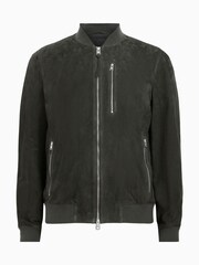 AllSaints Green Kemble Suede Bomber Jacket - Image 6 of 6