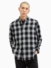 AllSaints Black Dury Long Sleeve Shirt - Image 1 of 7