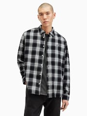 AllSaints Black Dury Long Sleeve Shirt - Image 4 of 7