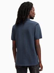 AllSaints Blue Reform Shortsleeve Polo Shirt - Image 4 of 5