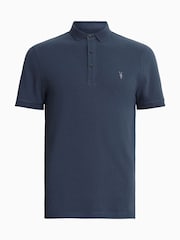 AllSaints Blue Reform Shortsleeve Polo Shirt - Image 5 of 5