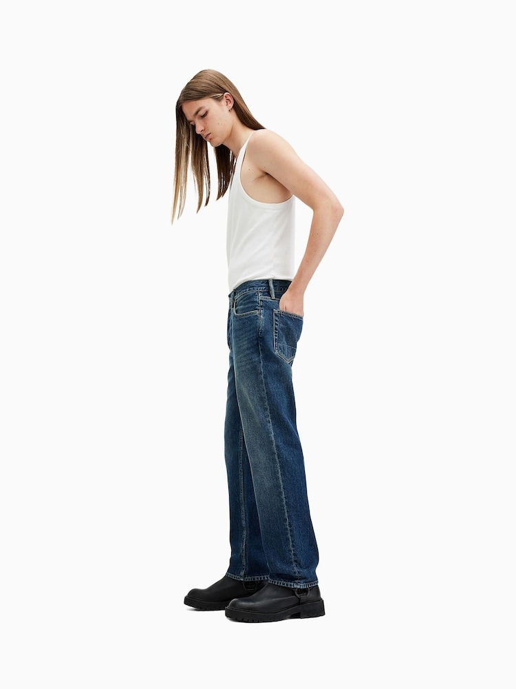 AllSaints Blue Reid 100% Cotton Jeans - Image 7 of 10