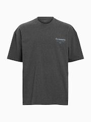 AllSaints Grey Underground Short Sleeve Crew 100% Cotton T-Shirt - Image 7 of 7
