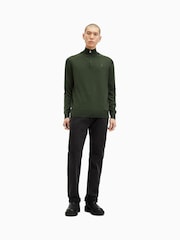 AllSaints Green Kilburn Zip Funnel Jumper - Image 4 of 7